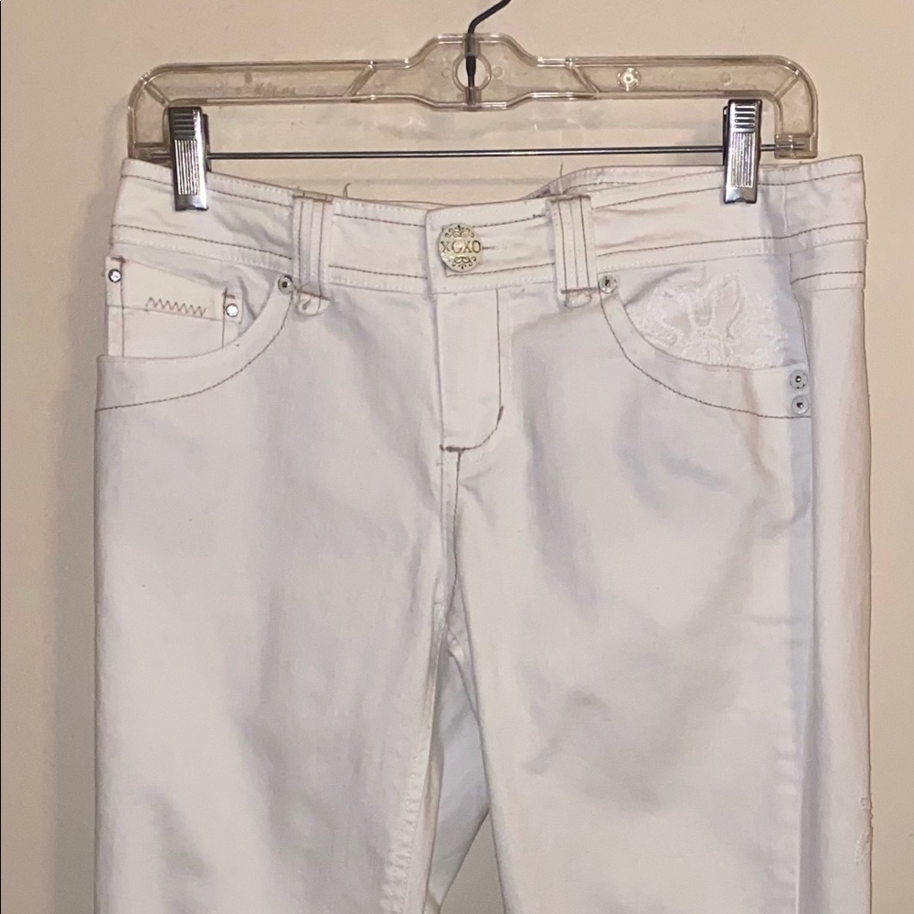 XoXo Vintage White Floral Print Pants